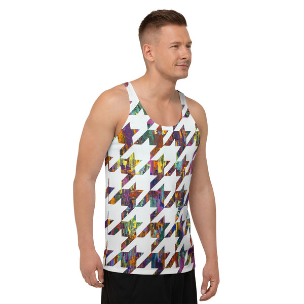 Which Came First, Galaga or Houndstooth Unisex Tank Top