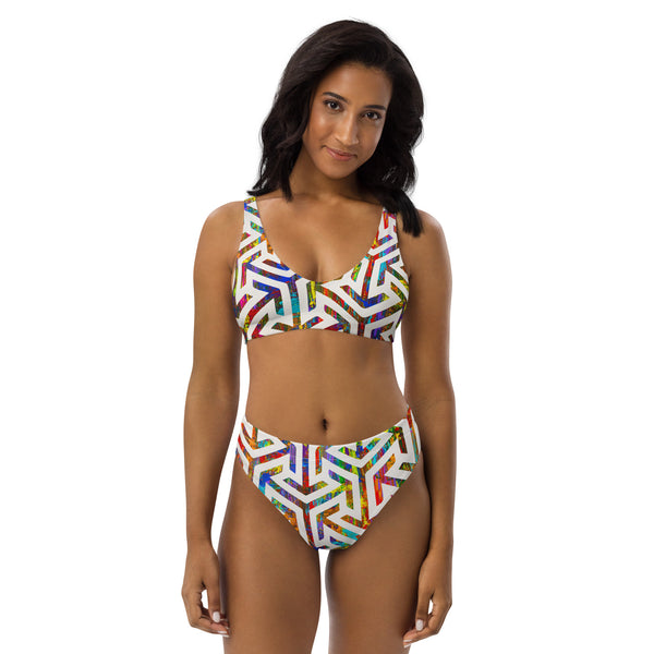 Divide and Conquer Recycled high-waisted bikini
