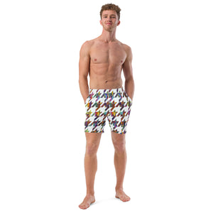 Which Came First, Galaga or Houndstooth Men's swim trunks