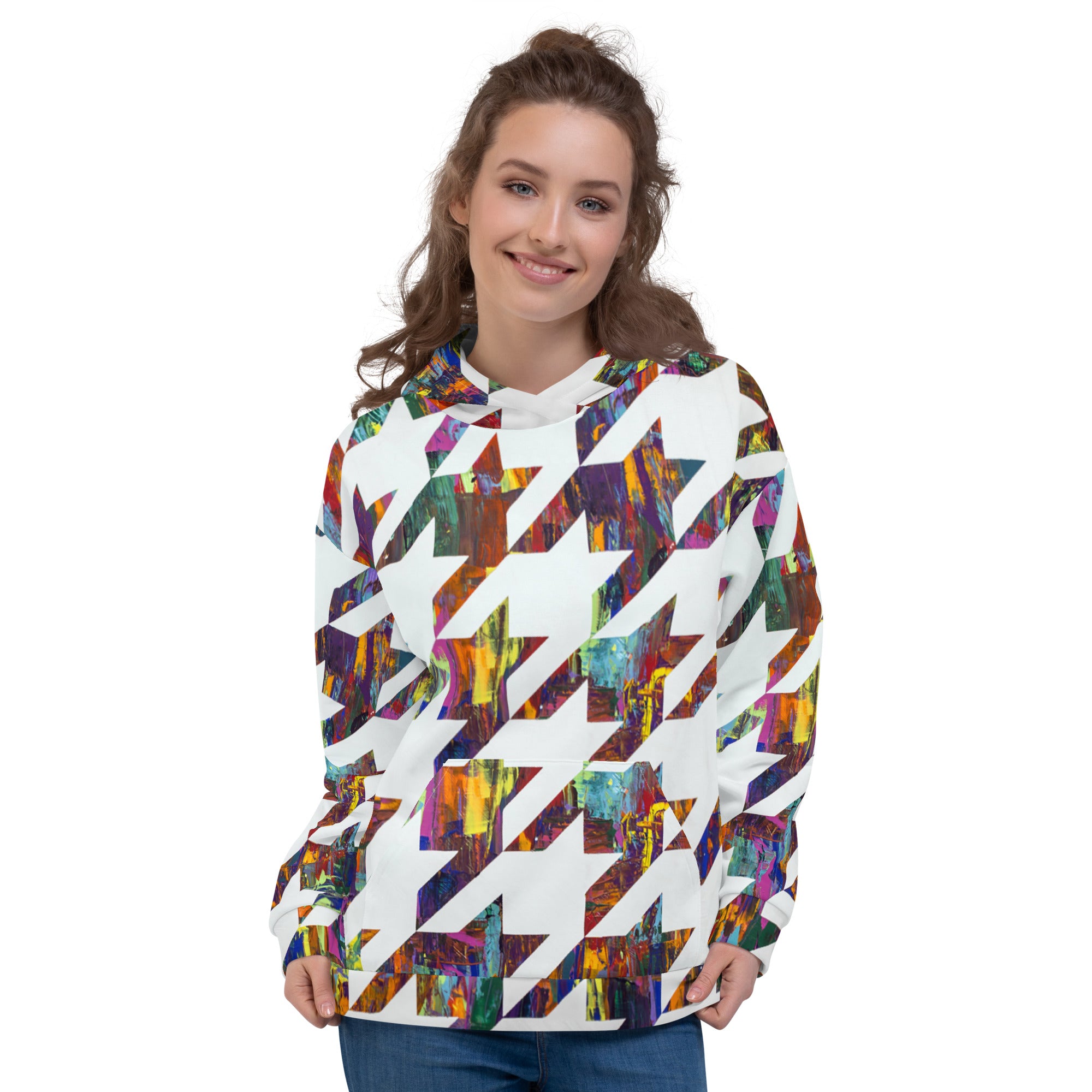 Which Came First, Galaga or Houndstooth Unisex Hoodie