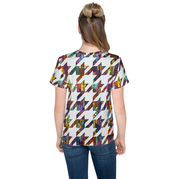 Which Came First, Galaga or Houndstooth Youth crew neck t-shirt